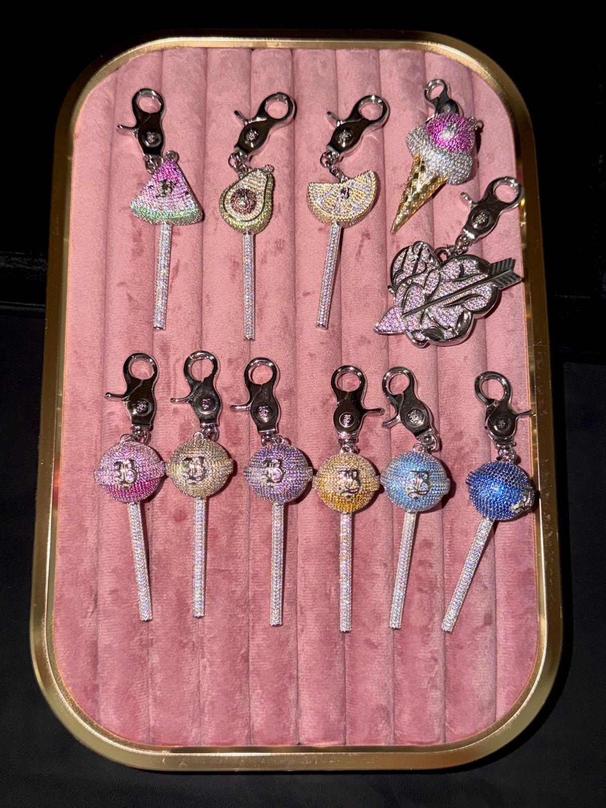 Sweet Gem Watermelon Crystal Lollipop Charm