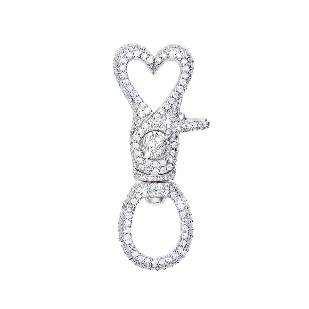 Sempiternal Cupid Crystal Heart Clasp - Silver
