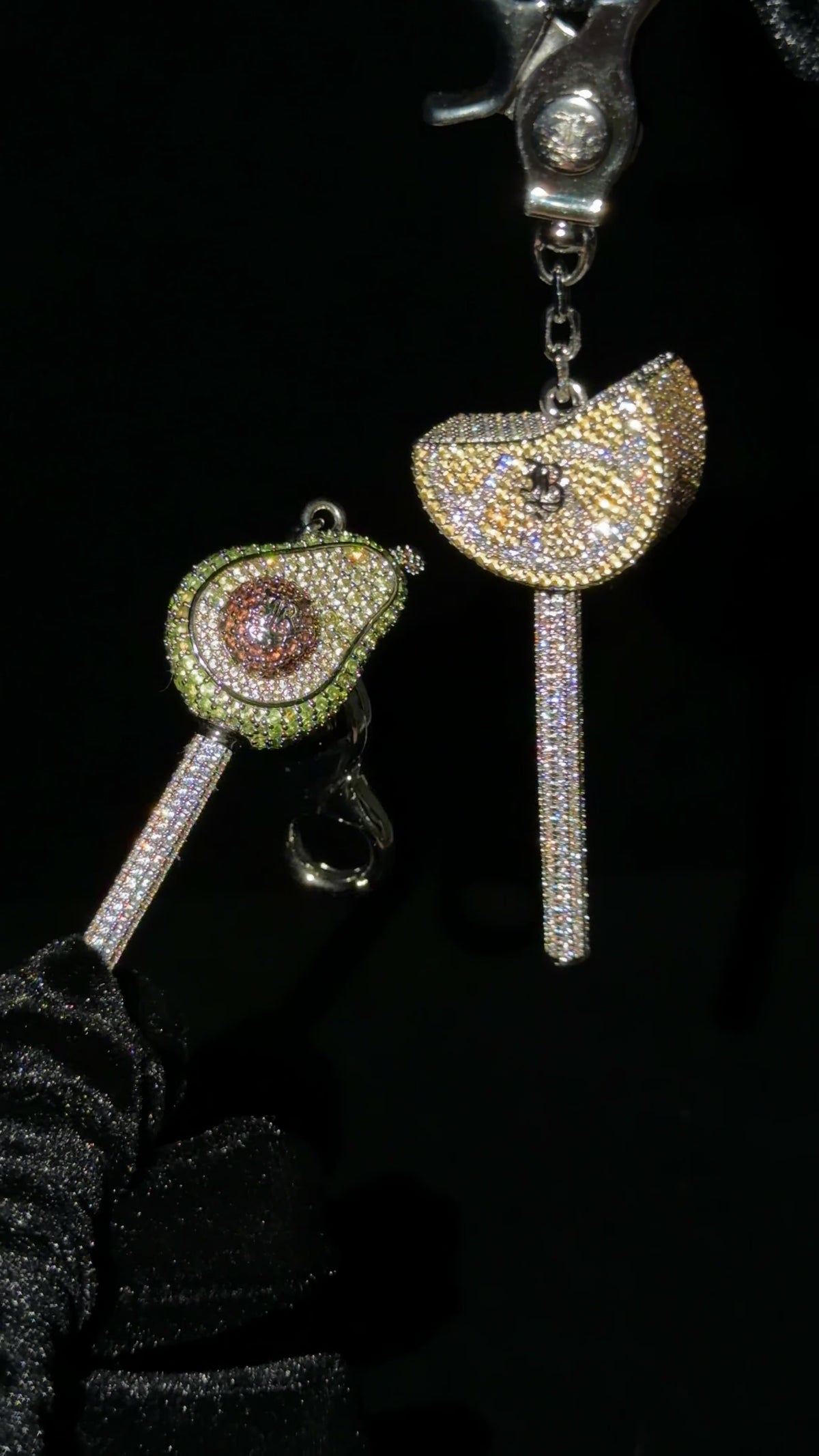 Icy Lemon Crystal Lollipop Charm