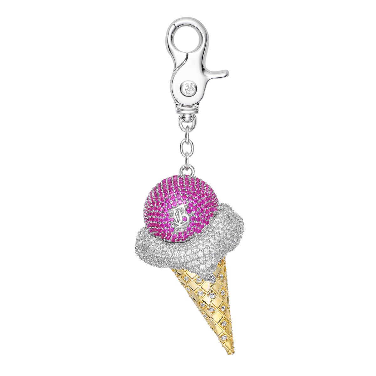 Midsummer Dream Crystal Ice Cream Cone Charm - Barbie pink