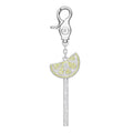 Icy Lemon Crystal Lollipop Charm